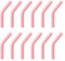 sourcing map 12pcs Silicone Straw Tips, Silicone Straw Elbows Tip, Soft Reusable Metal Straw Covers Fit for 6mm/0.24 OD Stainless Steel Straws, Light Pink