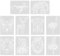 bayidun Tierschablonen Malstencil, 10 Stk. Realistisch, PET, für DIY, Wand, Holz, Kunststoff, Journaling, Scrapbooking, Geschenkbox