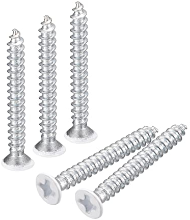 QUARKZMAN ST3x25mm Blanc Vis Autotaraudeuse, 50pcs Plat Tête Phillips Bois Vis pour Travail Bois
