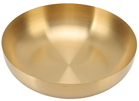 VIFERR Stainless Steel Salad Bowl, Mixing Bowl Stands up to Heat, Cold and Acidic mixes Food Container for Salad Noodle Snacks Kitchen Baking Tools, Gold(24cm)