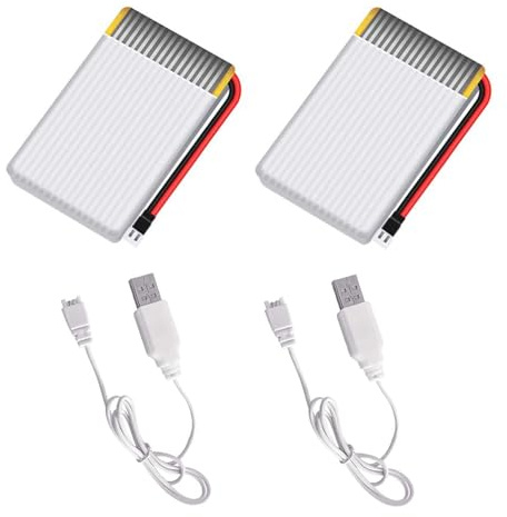 2PCS Akkus und USB Ladegerät für i9 Drohne Silber