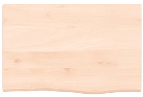 Gecheer Waschtischplatte Badezimmer Waschtisch Waschtischkonsole Platte Holzplatte für Aufsatzbecken Badmöbel Baumkante Massivholz Unbehandelt