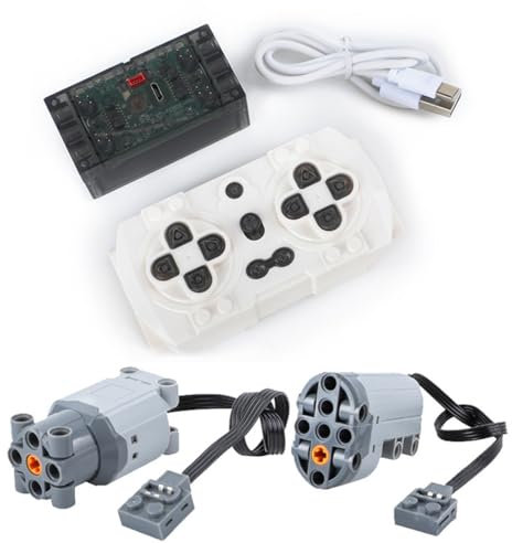 YLtremker Technik Power Functions Set, Technik Fernbedienung Motor Akku Batteriebox Zubehör Set Zug Ersatzteile Klemmbausteine