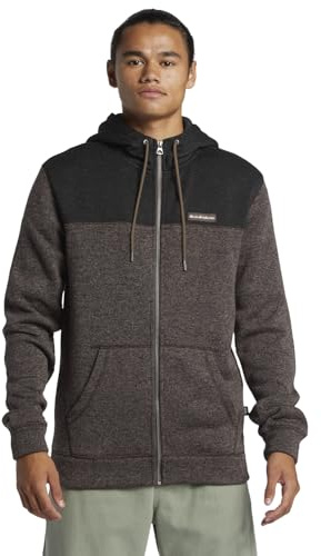 Quiksilver Men's Keller Block Zip Sweatshirt, Canteen Heather, XL