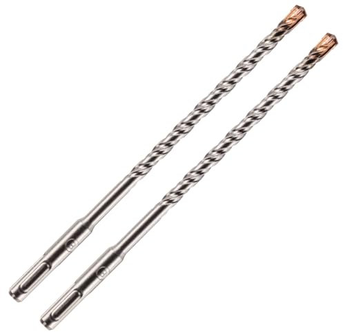 Pack Of 2-8mm x 210mm Long SDS Plus High Performance Hammer Drill Bits, Professional Tungsten Carbide Cross Tipped Masonry Drill Bit For Brick, Concrete, Stone, Granite. 8mm SDS Drill Bit