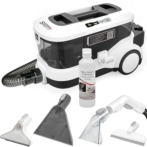 SPOTTY shampouineuse canape | nettoyeur tapis, moquettes et canapé | puissance d'aspiration de 170 mbar pour un nettoyage en profondeur | nettoyeur canapé tissu | aspirateur laveur canapé [67 dB]
