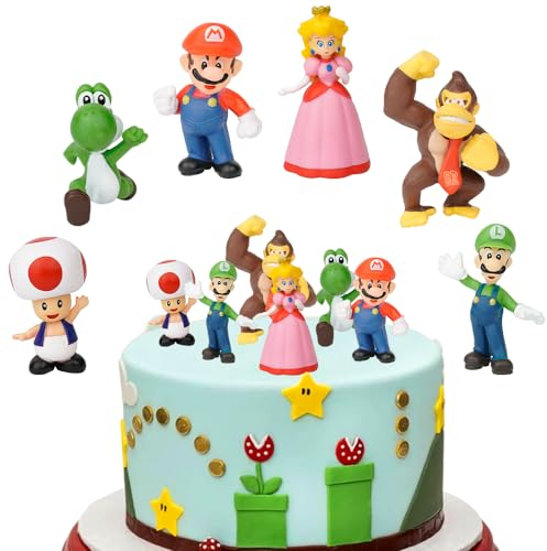 Siphus Tortendeko Kinder, 6 Stück Tortenfiguren, Tortendeko Cartoon Kindergeburtstag, Kuchen Topper Dekoration, Cupcake Deko für Geburtstag Jungen Mädchen