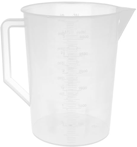 Zerodeko Jarra Medidora De 3 Litros Y 3000 Ml Jarra Mezcladora De Plástico Jarra Vertedora Con Tabla De Conversión Práctica Recipiente Para Líquidos Para Césped Piscina Productos Químicos