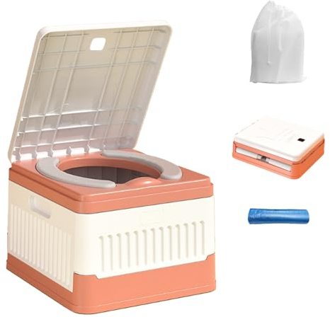 Toilettes Camping, Toilette Portable Camping, Toilettes Mobiles avec 20 Trousses Toilette Individuelles, Toilettes Mobiles, Toilettes Camping Pliables – Idéal pour Le Camping (Rouge)