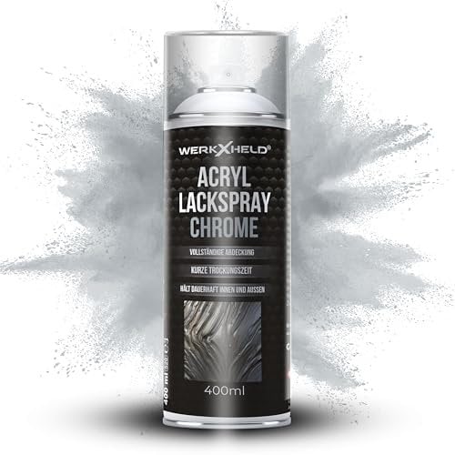 WerkXheld Sprühlack 400ml - Hochwertiges Lackspray Chrom-Effekt, Vielseitig anwendbar auf Holz, Metall & Textil, Langlebiger Acryllack Spray