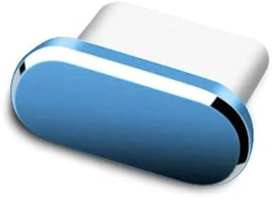 USB-C Port Metal Charging Dock Anti Dust Protection Cover Plug Cap USB TYPE-C, Compatible with iPhone 17 | 16 | 15 | Pro | Plus | Pro Max (Blue)