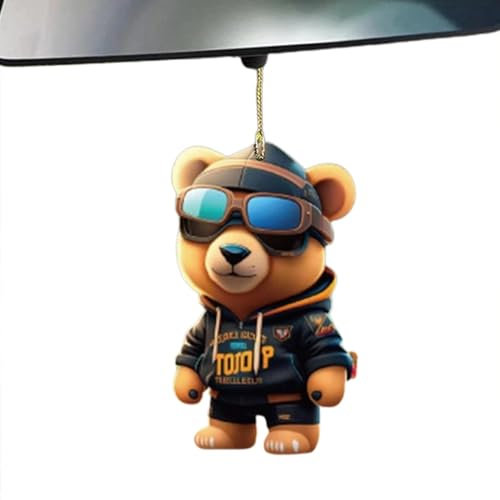 Ornements suspendus pour rétroviseur de voiture, ours - Pendentif mignon pour rétroviseur de voiture - Décoration intérieure de voiture - Pendentif pour rétroviseur de voiture