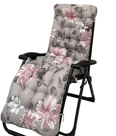 Coussins de Chaise Longue, Coussin de Chaise à Bascule, Coussin de Chaise Longue à Dossier Haut avec Attaches, Coussins épais de Chaise Longue de Patio,Rose