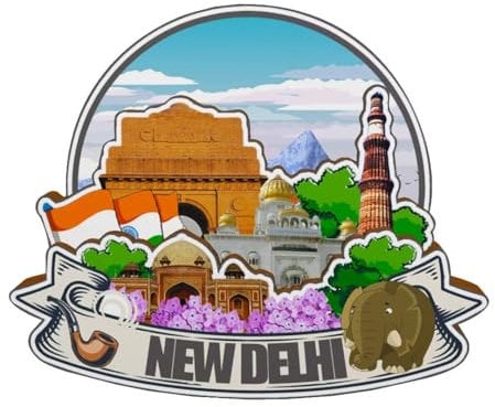 New Delhi India Magnet Fridge Magnet Wooden 3D Landmarks Travel Collectible Souvenirs Decoration Handmade -4675