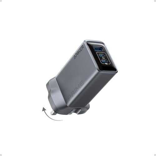 Anker Prime 100W USB C Charger, 3-Port Foldable and Compact GaN Charger, For MacBook Pro/Air, iPad Pro, iPhone 15/14 Series, Galaxy S24/S23, Note20, Pixelbook, Apple Watch, and More