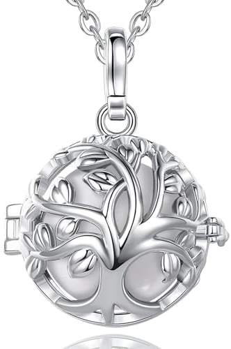 CELESTIA Bola Grossesse Collier Bola de Grossesse Plaqué Argent Collier Grossesse Femme Enceinte Bijoux Arbre de Vie Cadeau Grossesse