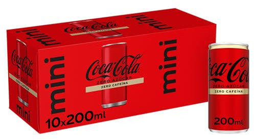 Coca-Cola Zero Azúcar Zero Cafeína, Refresco de Cola sin Azúcar, sin Calorías, sin cafeína- Pack 10 mini latas 200 ml