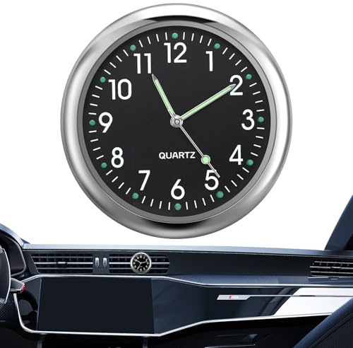 Auto Uhr Stick on Auto Armaturenbrett Mini Winzige Kleine Auto Vent Clocks Uhr für Armaturenbrett Auto Uhr Auto Boot Zeit Lüftungsschlitz Stick On Uhr für Auto Dekoration, Universal und Leuchtend