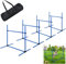TATIVALO Agility Set 4er, Hunde Hürdenset Slalom Stangen Agility Ausrüstung für Hundetraining mit Tragetasche, Höhenverstellbar, Blau, 104x70x101cm