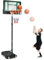COSTWAY Basketballständer 90-210 cm höhenverstellbar, Basketballkorb mit Ständer & 2 Rädern, Korbanlage für Kinder, Jugendliche, Mobile Basketballanlage wetterbeständig Indoor Outdoor, Grün