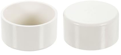 sourcing map 2Pcs PVC Pipe End Cap Fitting, 3 Furniture Grade Pipe End Cap Plug Adapter Pipe Plug Socket Fittings for Sewer Drain Pipe Connections, Garden DIY, White