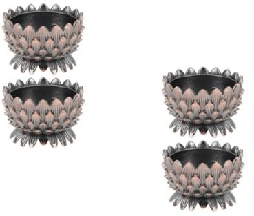 PRETYZOOM 2St Lotus-Leuchter buddha statue buddha figuren thehomeuse kerzenpieker kerzenleuchter Kerzenwachswärmer Kerzenhalter LED Butterlampenfassung Butter Lampenständer Legierung Coffee