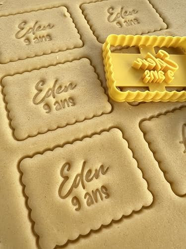 Emporte-pièce petit beurre - A Personnalisé avec le prénom et âge de votre choix - emporte pièce anniversaire, cookie cutter
