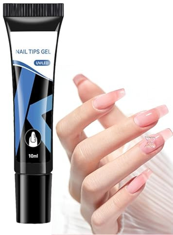 Xistuoz Nail Glue Gel, Extra Strong Glue Base Coat & Building Gel, Fingernail Polish Base, Long Lasting Tips Art Design Tools for Women, Girls