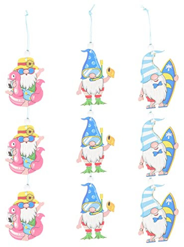 Zerodeko Gesunder Hölzerner GNOME- 9 Stück GNOME-hängeornament Für Festival-Dekoration Heimbedarf