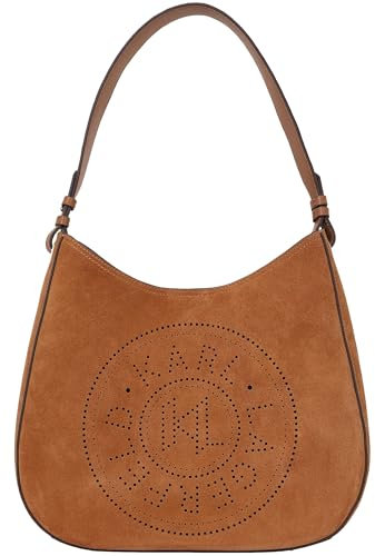 KARL LAGERFELD Hobo Handtasche aus Wildleder K/Kreis, Braun, braun