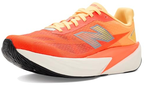 New Balance Men's FuelCell Rebel V5 Running Shoe, Tangerine Heat/Silver Metallic, 11