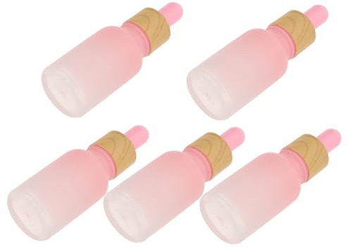 NIYANGLE 5pièces Bouteilles Verre Givré Avec Pipette De Flacons Pour Huiles Essentielles Et Soins Peau Parfait Pour Salons De Beauté Voyages