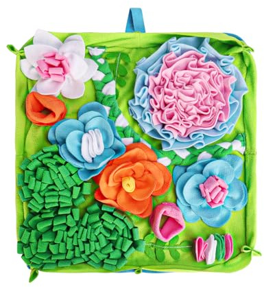 Qxsnuvvlg Snuffle Mat for Dogs, Slow Feeding Game Interactive Puzzle Dog Food Mat,Encourage Natural Foraging Skill-Dog Snuffle Mat 19.7''x19.7''Easy to Clean, Durable