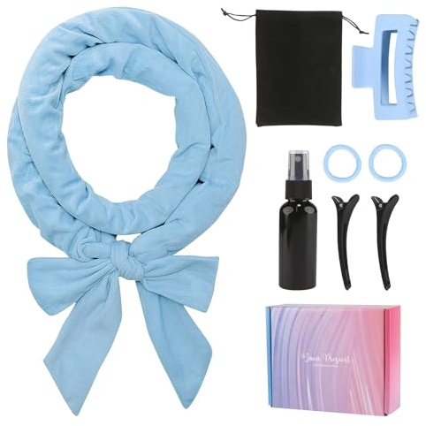 Lockenwickler Über Nacht, Heatless Overnight Curls, Große Locken DIY Frisurenset, Blau
