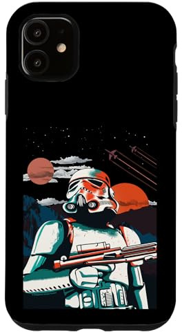 Custodia per iPhone 11 Originale Stormtrooper Retro Arancione Tramonto Scena