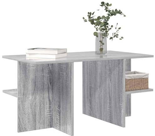 vidaXL Couchtisch Graues Sonoma 87 x 50 x 45 cm Holzwerkstoff, Eleganter Tisch für drinnen, modernes Wohnzimmer-Highlight, praktischer Akzent, dekorativer Kaffee für die Familie