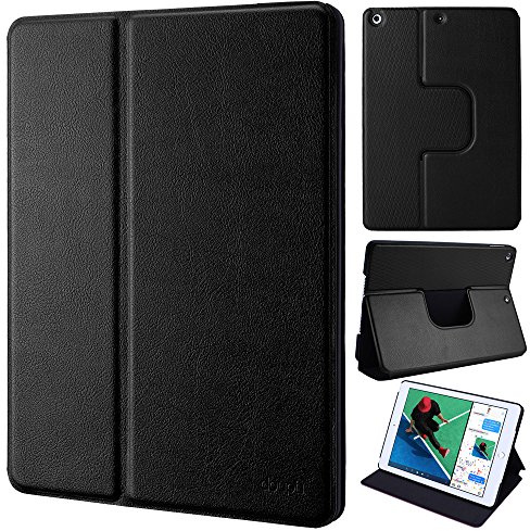doupi Flip Cover pour iPad Mini 1 2 3, Smart Coque de Protection avec Fonction Sleep/Wake Up Protecteur Housse Étui à Rabat Magnétique Style Livre avec Support, Noir