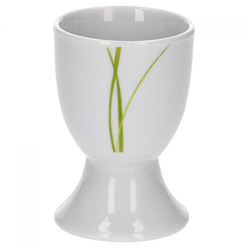 Van Well Bali Eierbecher, rund Ø 4,8 cm, H 7,0 cm, Liniendekor, edles Marken-Porzellan