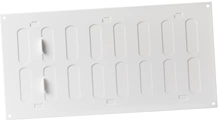 300x150mm Schiebegitter aus Stahlblech - Weiß Lüftungsgitter Abluftgitter