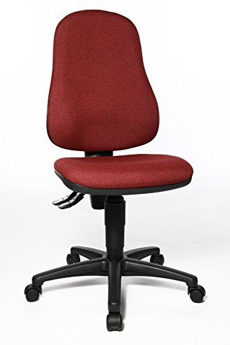 Topstar Point 60, Bürostuhl, Schreibtischstuhl, Stoff, Bordeaux-rot, 54 x 47 x 109 cm