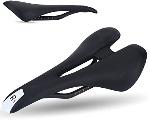 Fahrradsattel, Hohl und Ergonomischer Fahrradsättel, Bequem, Atmungsaktiv, Ultra-Light Mountain Fahrrad Rennrad Kohlefaser Sattel Sitzkissen Ersatz für Outdoor-Radfahren, Geeignet für Männer, Frauen