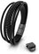 Akitsune Pax Lederarmband | Armschmuck Damen Herren Magnetisch Armband - Silber - Schwarz 18cm