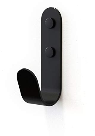 The Hairpin Leg Co. [HLC] Metal J Wall Hook. Chunky Modern Playful Coat Hook - Black