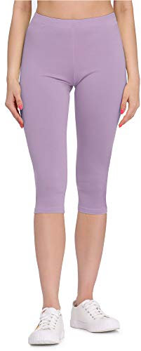 Bellivalini Leggings 3/4 in Viscosa Donna BLV50-148 (Viola Chiaro, S)
