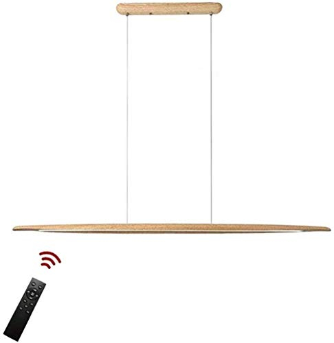 YZSJ LED Pendelleuchte Modernes Design Pendellampe Aus Holz Hängelampe Dimmbar Hängeleuchte Höhenverstellbar Esszimmer Schlafzimmer Innen Dekorativ Restaurant Lampe 36W 3000K-6000K 130Cm,A