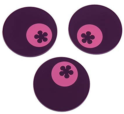 Kochblume Multi-Untersetzer 3er-Set, Glasuntersetzer, Löffelablage, Topfuntersetzer, Handy Ablage, Flaschenuntersetzer, Silikon Pad, rutschfest, spülmaschinenfest, hitzebeständig (lila)