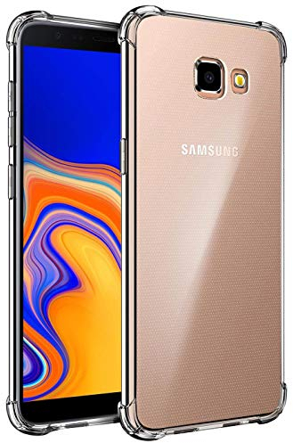 CoolGadget Ultra Crystal Clear Hülle für Samsung Galaxy J4 Plus, Transparente TPU Schutzhülle mit Stoßschutz, Klar