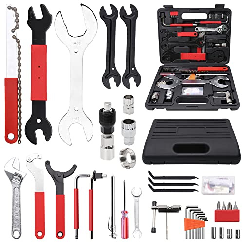 Bike Tool Kit, 44pcs Professional Bike Repair Tool Kit, Quality Bicycle Maintenance Tool Set for Mountain Bike Road Bike Maintenance in a Neat Storage Case (Black Storage Case)