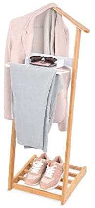 DOMO PAK LIVING Indossatore in bamboo con svuotatasche in metallo