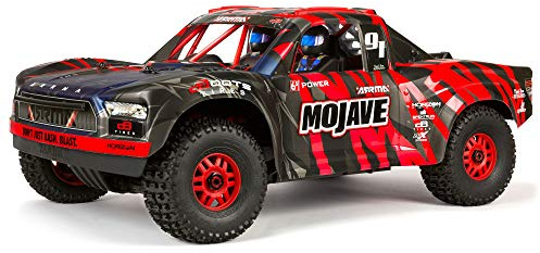 ARRMA RC Truck 1/7 MOJAVE 6S V2 4WD BLX Desert Truck mit Spektrum Firma (Ready-to-Run), Rot/Schwarz, ARA7604V2T2